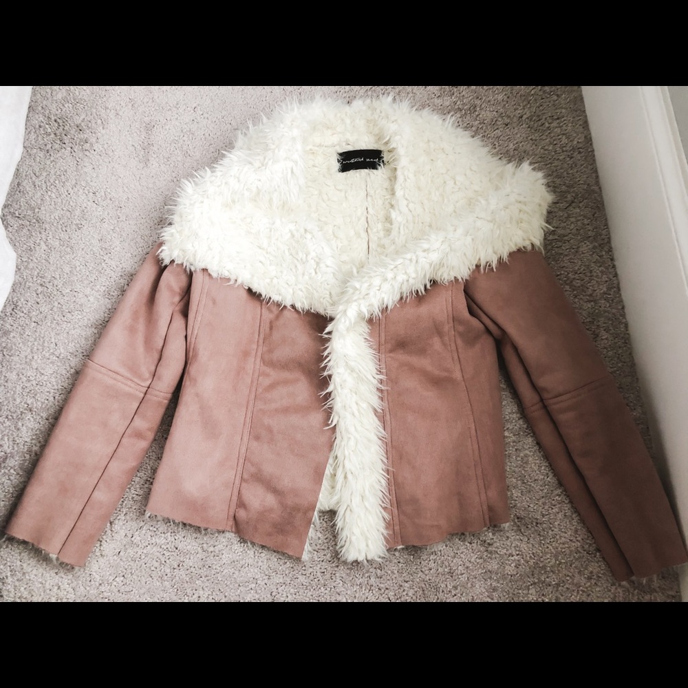 Mustard Seed Faux Fur Jacket